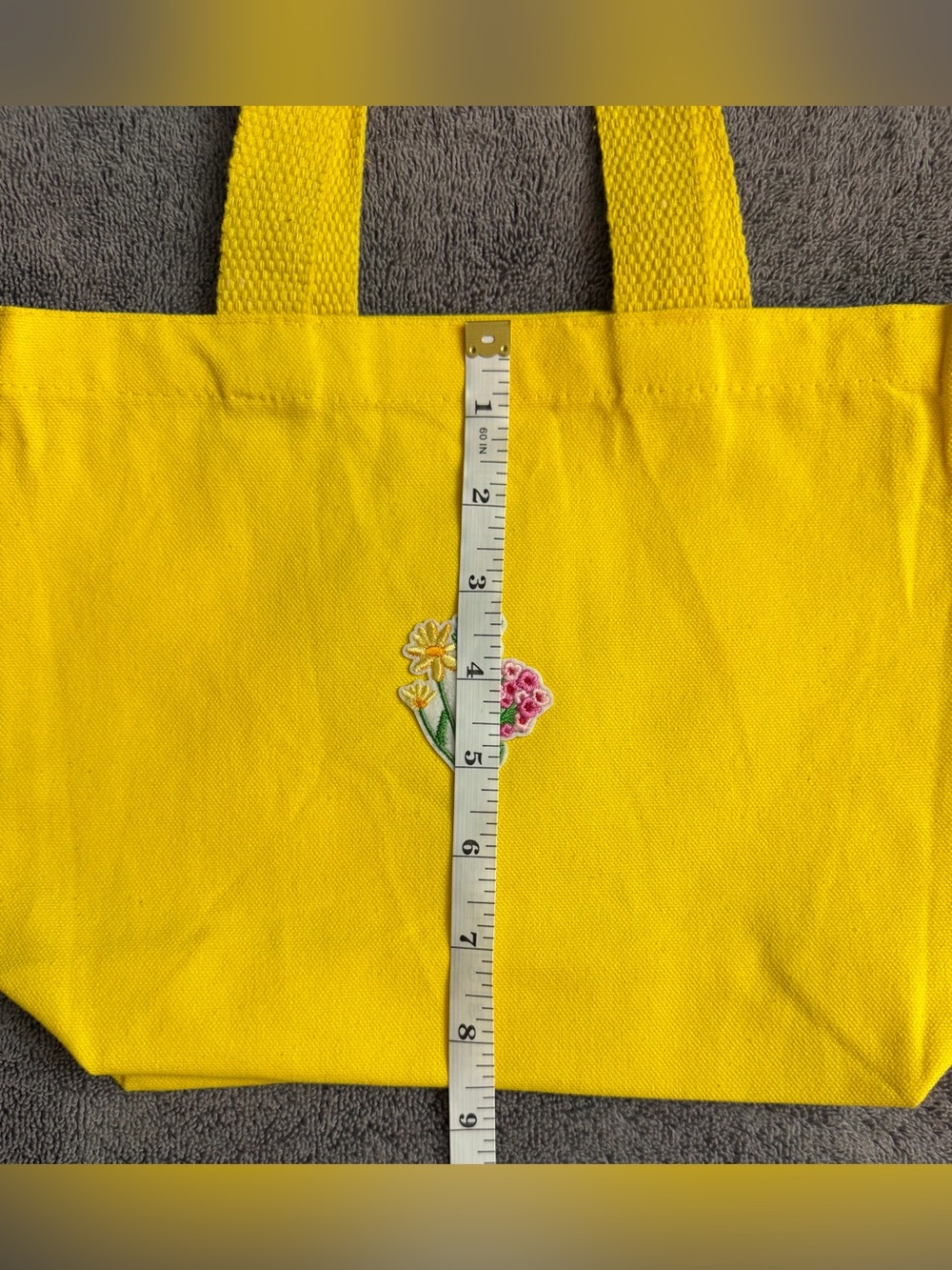 Reusable Canvas Gift Bag - Yellow Floral Canvas Tote Bag - Picture 3 of 7